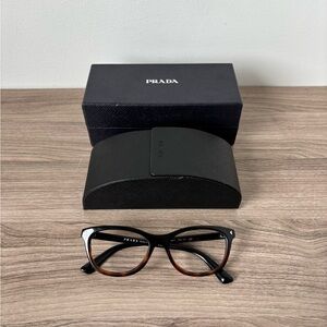 Prada Eyeglasses Black / Tortoise VPR 05R Authentic Women's *FRAME ONLY*❤️
